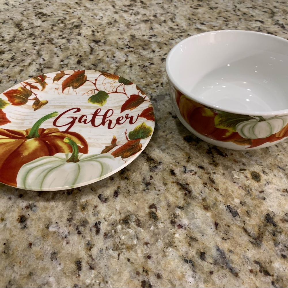 Royal Norfolk Fall/Harvest Themed Plate and Bowl